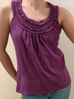 Lucy & Laurel Petite Tank Top with Braided Neckline